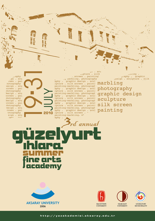 The 3rd Int. G�zelyurt/Ihlara Summer Fine Arts Academy has 6 workshops
