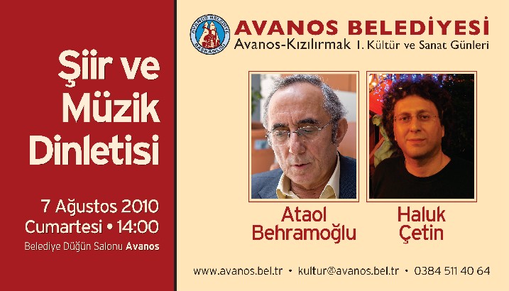 Ataol Behramoğlu, şiir ve müzik dinletisi için Avanos’a geliyor