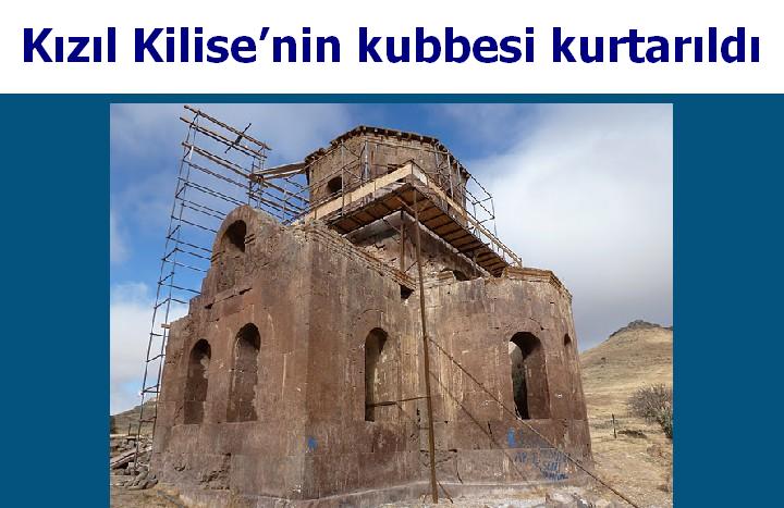 Kızıl Kilise’nin kubbesi kurtarıldı