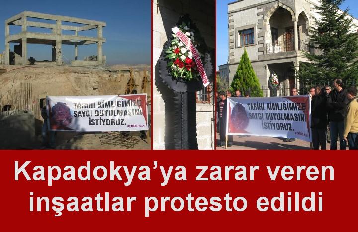 Kapadokya’ya zarar veren inşaatlar protesto edildi