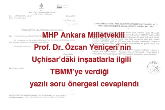 Prof. Dr. Özcan Yeniçeri’nin Uçhisar’daki inşaatlarla ilgili soru önergesi cevaplandı