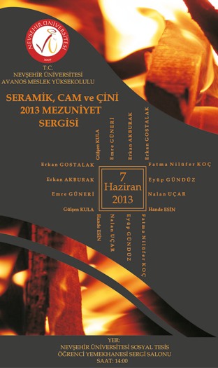 NEÜ Avanos MYO’nun Seramik, Cam ve Çini 2013 Mezuniyet Sergisi sürüyor