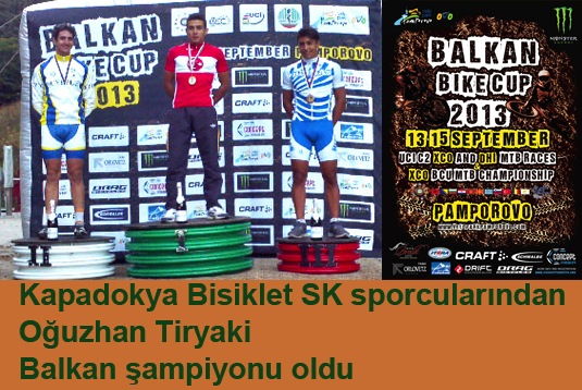 Kapadokya Bisiklet SK sporcularından Oğuzhan Tiryaki Balkan şampiyonu oldu