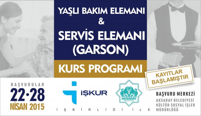 İŞKUR ve Aksaray Belediyesi işbirliğinde servis elemanı kursu